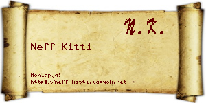 Neff Kitti névjegykártya